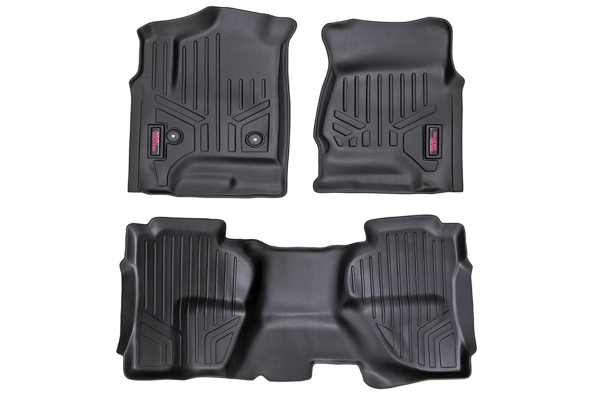 Rough Country M-21412 Floor Mats | FR & RR | Ext Cab | Chevy/GMC 1500/2500HD/3500HD 2WD/4WD