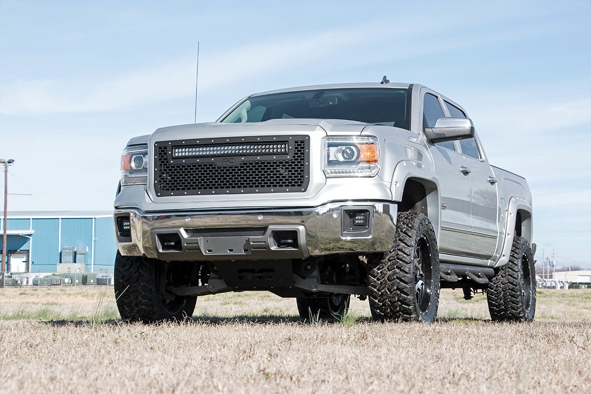 Rough Country 70689 LED Light Kit | Fog Mount | 2" Black Pair | GMC Sierra 1500 2WD/4WD (14-15)