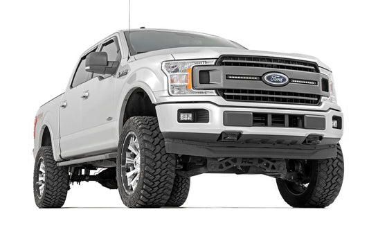 Rough Country 70808 LED Light Kit | Grille Mount | 10" Black Slimline Pair | Ford F-150 (18-20)