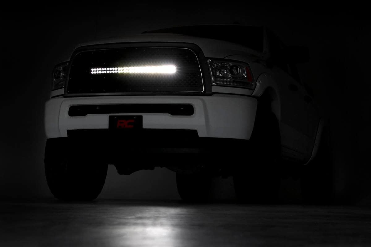 Rough Country 70152 Mesh Grille | 30" Dual Row LED | Black | Ram 2500/3500 2WD/4WD (2013-2018)