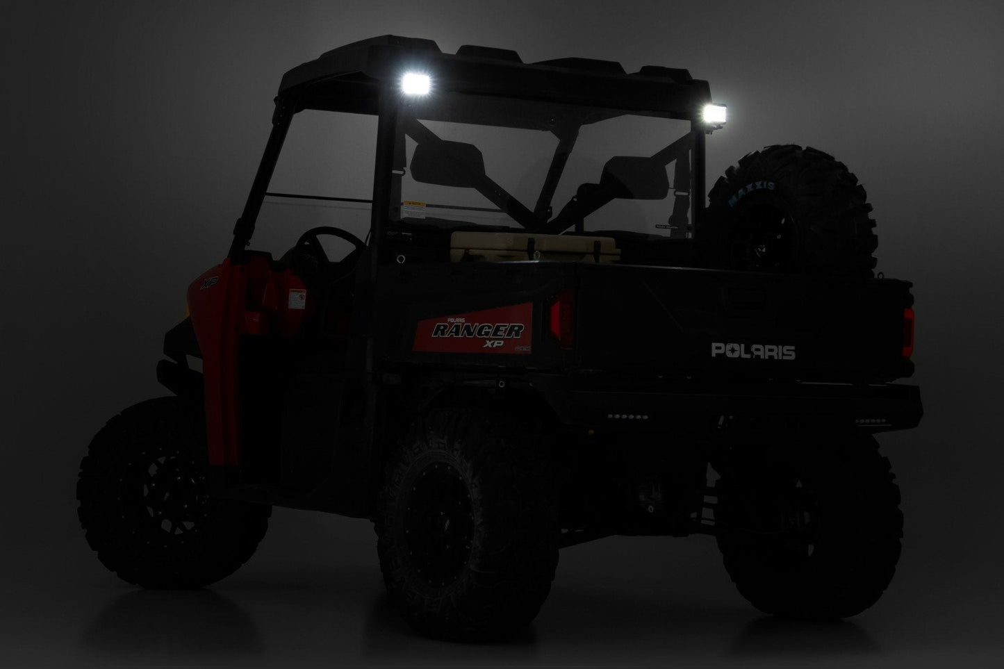 Rough Country 93145 LED Light | RR Cage Mount | 2" Black Flood Pair | Polaris Ranger 1000/Ranger XP 900/1000