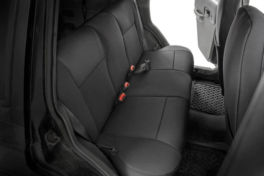 Rough Country 91021A Seat Covers | Non Detach Headrest FR and Rear | Jeep Cherokee XJ (84-96)