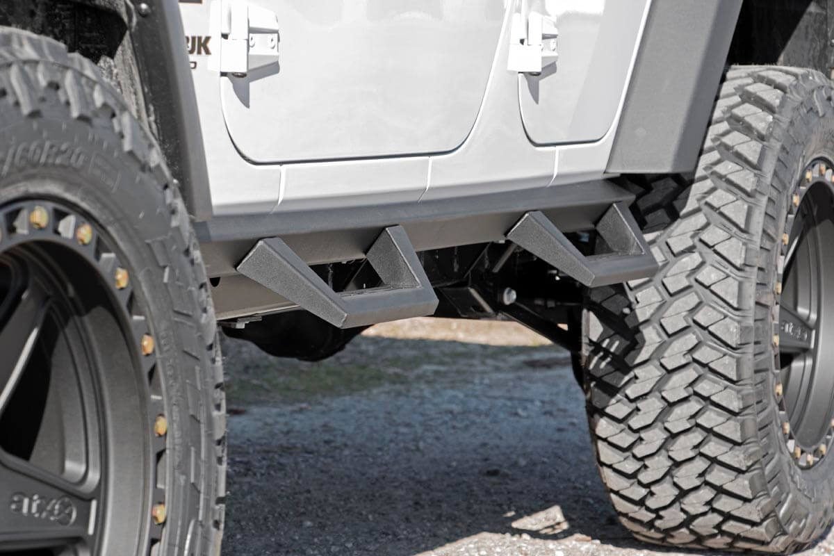 Rough Country 90765B Contoured Drop Steps | 4 Door | Jeep Wrangler Unlimited 2WD/4WD (2007-2018)