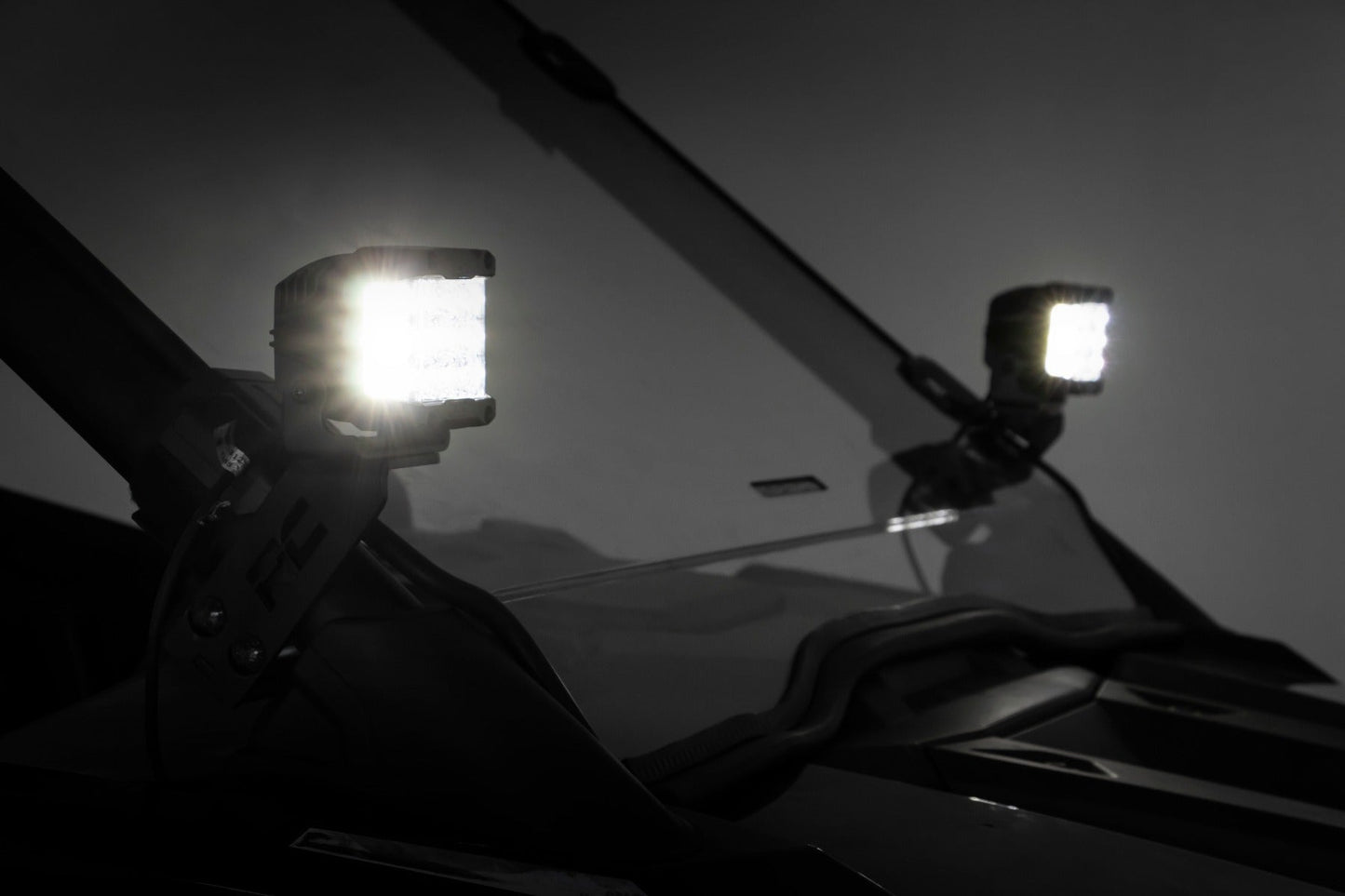 Rough Country 93078 LED Light Kit | "A" Pillar Mount | 2" Chrome Pair | Wide Angle | Polaris RZR PRO XP