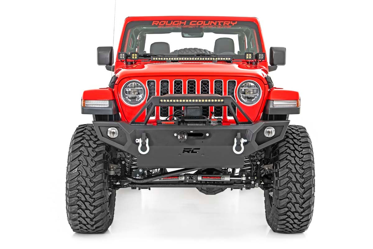 Rough Country 70822 Quad LED Light Kit | Cowl Mount | 2" Black Pairs | Spot | Jeep Gladiator JT/Wrangler JL (18-25)