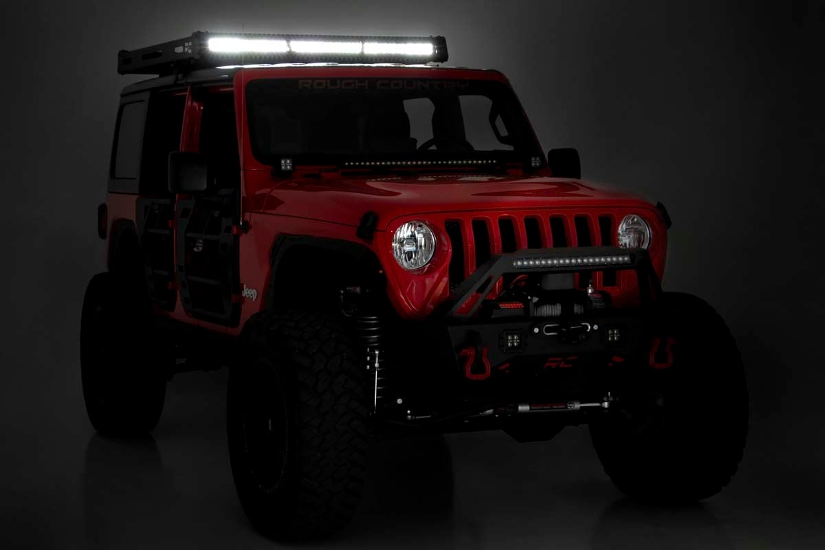 Rough Country 10622 Roof Rack | Black Series Lights | Jeep Wrangler JL (18-25)/Wrangler Unlimited (18-25)