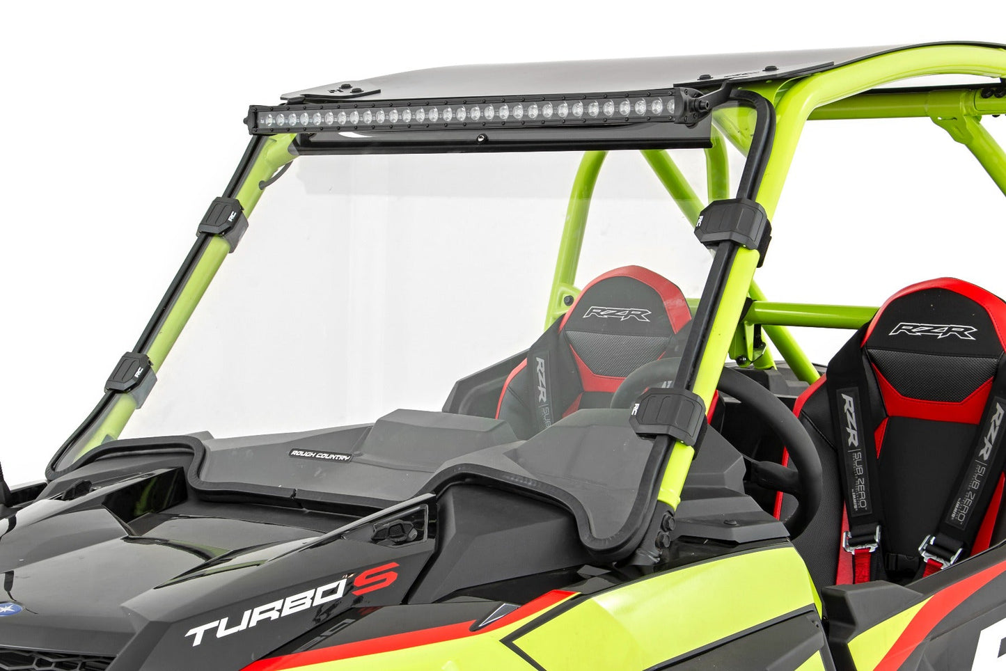Rough Country 93111 LED Light Kit | 30 Inch Curved | Front Bracket | Black Series | Polaris RZR Turbo S4