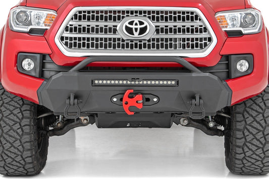 Rough Country 10715 Front Bumper | Hybrid | 12000-Lb Pro Series Winch | Synthetic Rope | Toyota Tacoma (16-23)