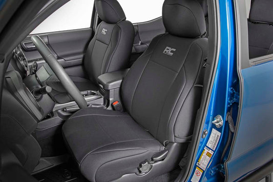 Rough Country 91030 Seat Covers | Front | Double Cab | Toyota Tacoma 2WD/4WD (2016-2023)