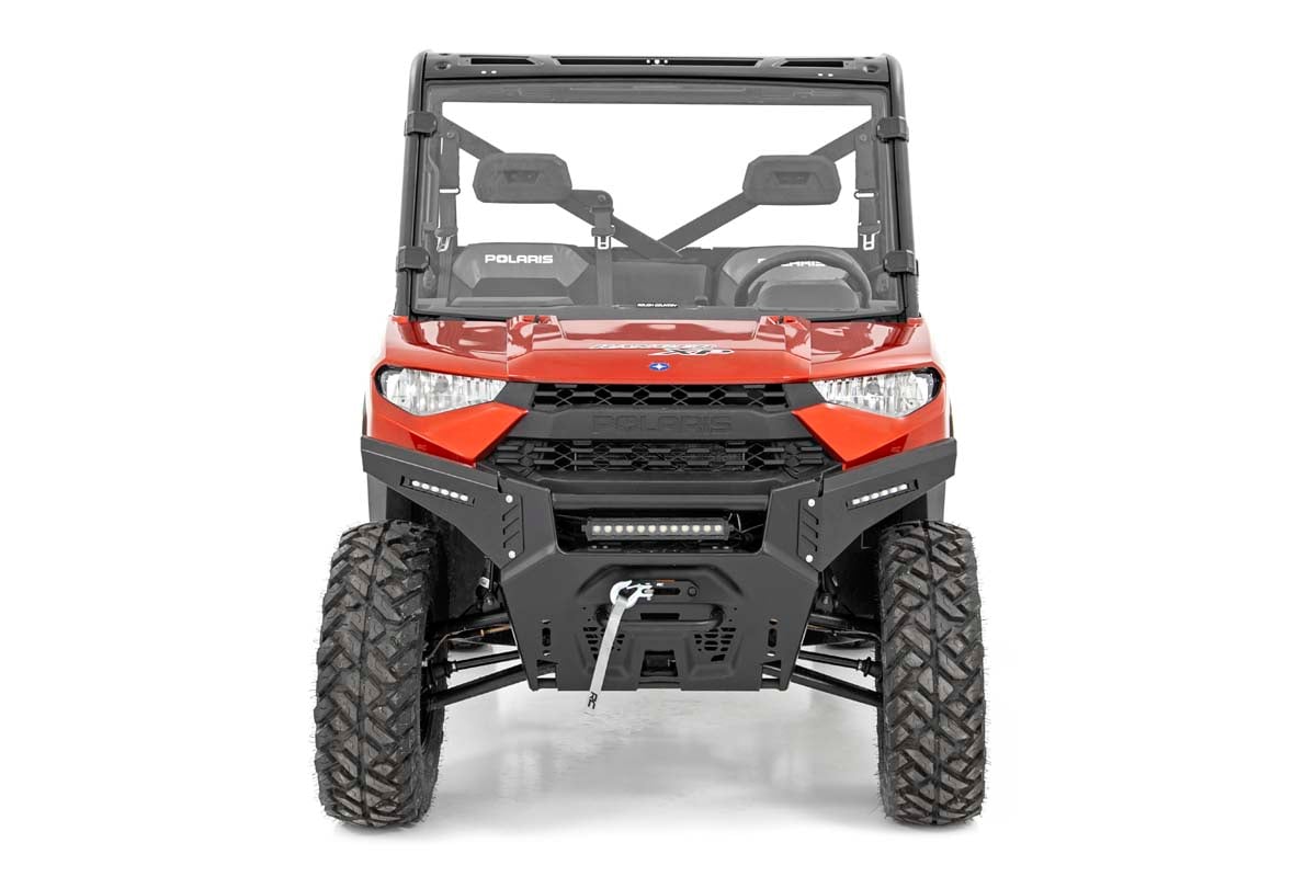 Rough Country 93027 LED Light Kit | Bumper Mount | 12" Black Single Row | White DRL | Polaris Ranger XP 1000