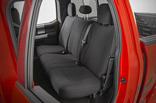 Rough Country 91067 Seat Covers | FR Bench and RR Bench | Ford F-150/Lightning/F-250/F-350 (15-26)