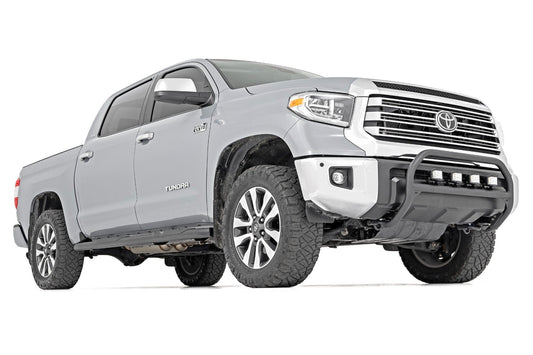 Rough Country 21009 Oval Nerf Step | Crew Cab | Black | Toyota Tundra 2WD/4WD (2007-2021)