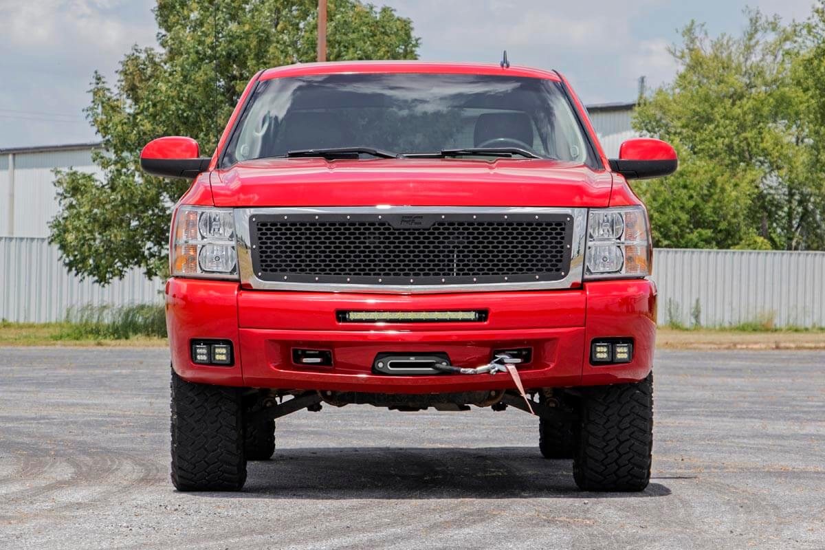 Rough Country 70762DRL LED Light Kit | Fog | 2" Black Pairs x2 | White DRL | Chevy Silverado 1500/2500HD/3500HD 2WD/4WD