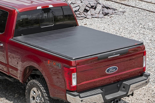 Rough Country 41517650A Soft Tri-Fold Bed Cover | 6'10" Bed | Ford F-250/F-350 Super Duty (17-26)