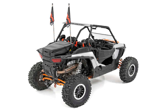 Rough Country 93052 Whip Mount | Cage | 4' Multl-Color LED Whip Pair | Polaris RZR XP 1000