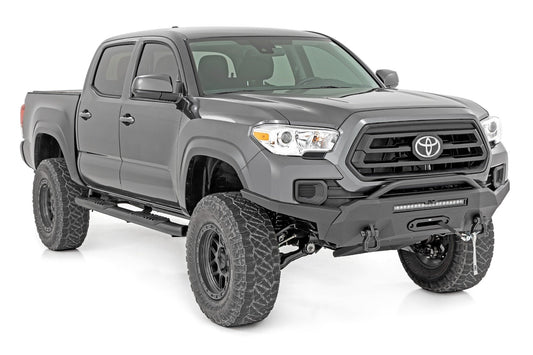 Rough Country 21008 Oval Nerf Step | Double Cab | Black | Toyota Tacoma 2WD/4WD (2005-2023)