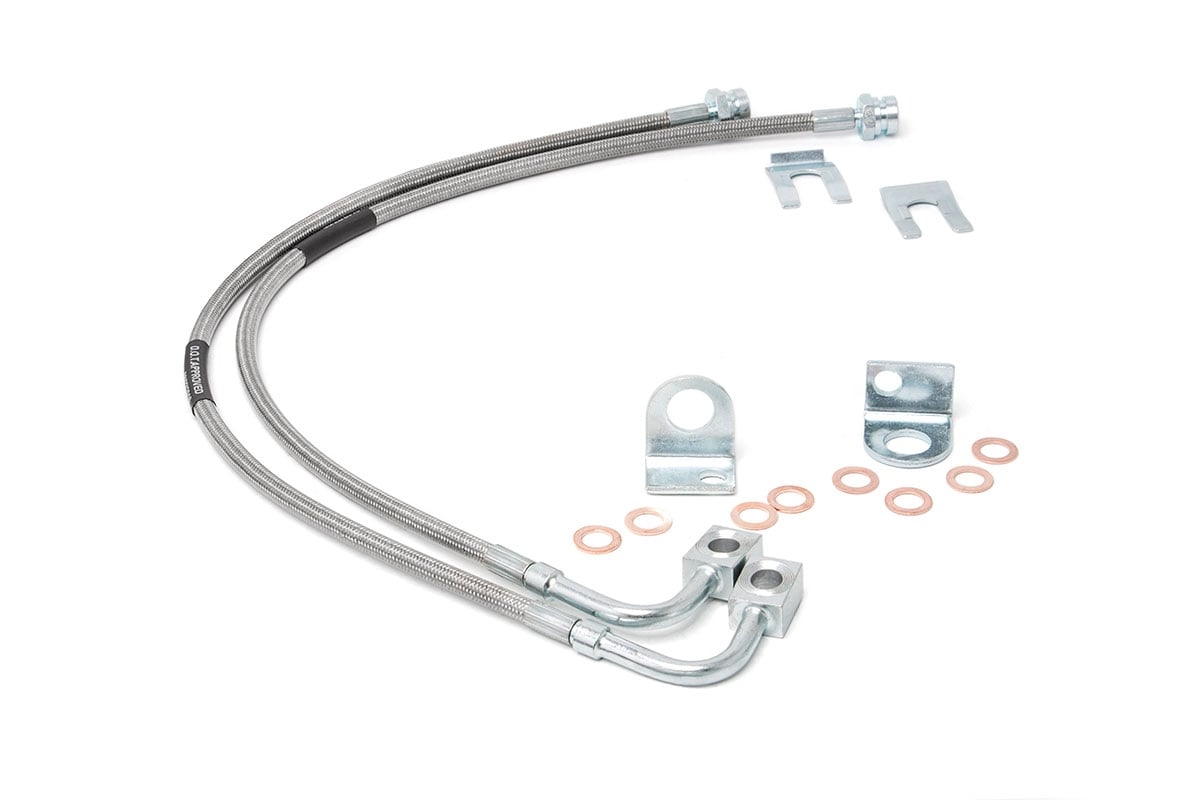 Rough Country 89707 Brake Lines | Stainless | Front | 4-6 Inch Lift | Jeep Wrangler JK/Wrangler Unlimited (07-18)