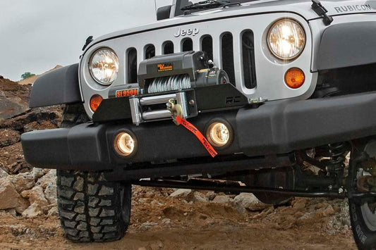 Rough Country 1173 Winch Mount Plate | Factory Bmpr | D-Rings | Jeep Wrangler JK/Wrangler Unlimited (07-18)