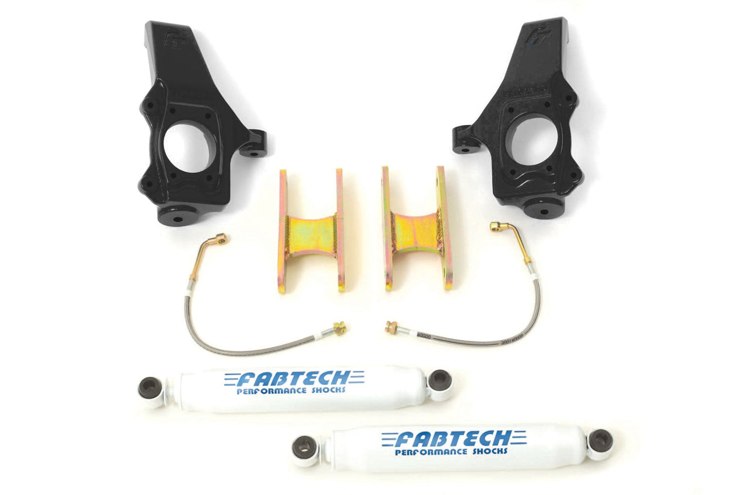 Fabtech 3" SPINDLE SYS W/PERF SHKS 04-08 GM COLORADO/CANYON 2WD