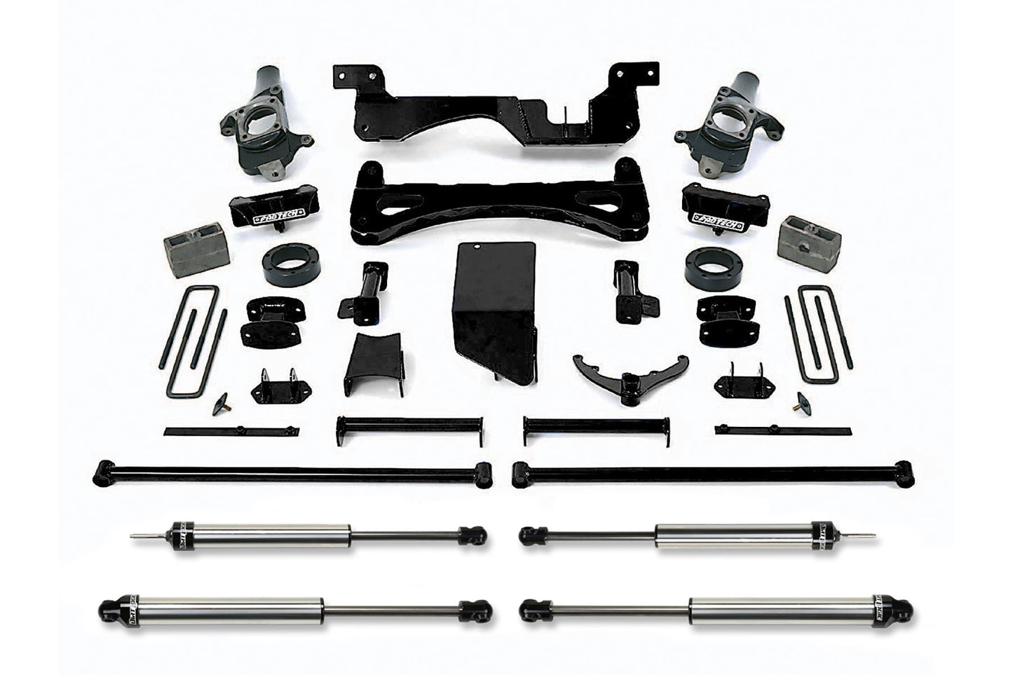 Fabtech 6" PERF SYS W/DLSS SHKS 01-10 GM C/K2500HD, C/K3500 NON DUALLY