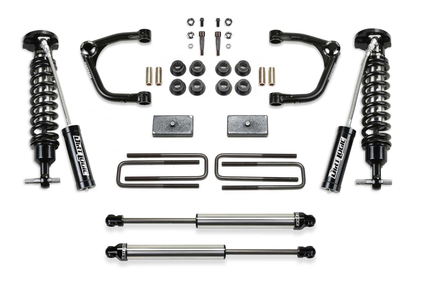 Fabtech 3" UNIBALL UCA SYS W/ DL 2.5 RESI & 2.25 2019-21 GM C/K1500 P/U DIESEL