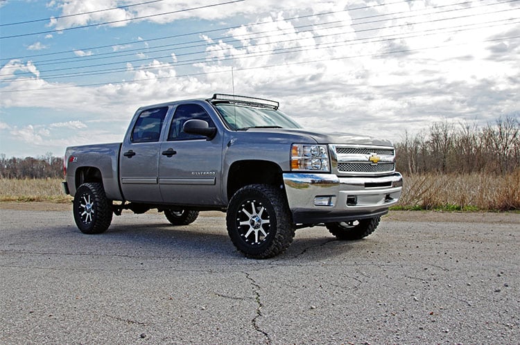 Rough Country 70507 LED Light Mount | Upper Windshield | 50" Curved | Chevy/GMC 1500/1500 SUV/2500HD/3500HD (07-14)