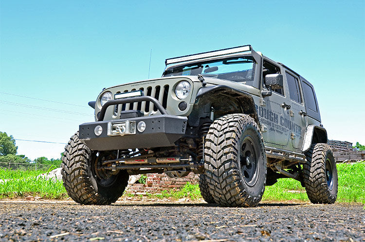 Rough Country 70504BLDRLA LED Light | Windshield Mnt | 50" Black Dual Row | Amber DRL | Jeep Wrangler JK (07-18)