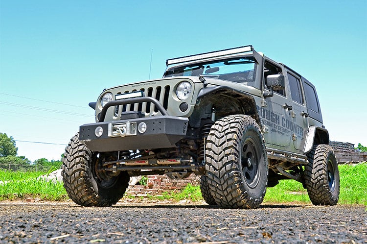 Rough Country 70504BLDRL LED Light | Windshield Mnt | 50" Black Dual Row | White DRL | Jeep Wrangler JK (07-18)