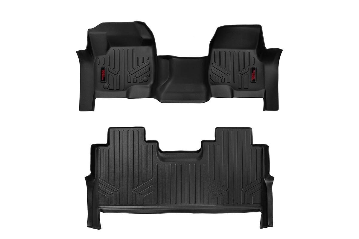 Rough Country M-51173 Floor Mats | FR & RR | FR Bench | Ford F-250/F-350 Super Duty 2WD/4WD (17-26)