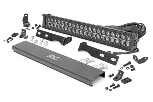 Rough Country 70773DRLA LED Light Kit | Bumper Mount | 20" Black Dual Row| Amber DRL | Jeep Grand Cherokee WK2 (11-20)