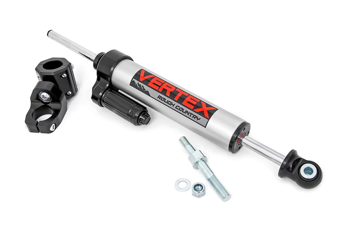 Rough Country 680900 Vertex Steering Stabilizer | Pass-Through | Jeep Wrangler JK/Wrangler Unlimited (07-18)