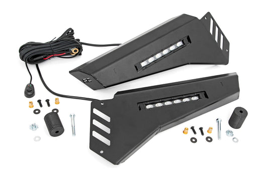 Rough Country 93044 Bumper Wings | 6" Black Slimline LED Pair | Polaris Ranger 1000/Ranger XP 900/1000