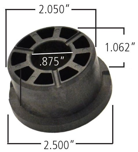 Ridetech 70010755 Delrin control arm bushing, 2.5" large OD, 2.05" small OD, .875" ID, 1.312" OAL