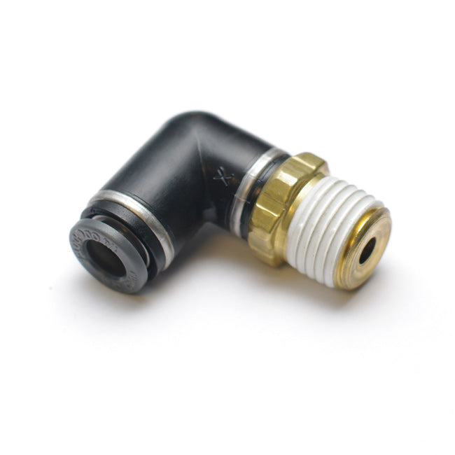 Ridetech 31956100 Airline Fitting, Swivel Elbow. 1/8" NPT to 3/8" Airline.