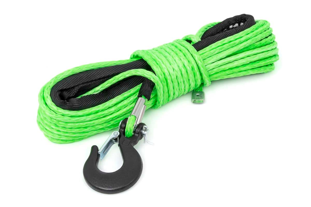 Rough Country RS142 Synthetic Rope | 1/4 Inch | 50 Ft | Lime Green