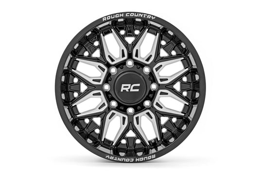 Rough Country 86201011 Rough Country 86 Series Wheel | One-Piece | Gloss Black | 20x10 | 8x170 | -19mm