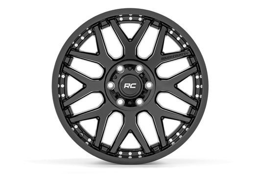 Rough Country 95221012 Rough Country 95 Series Wheel | One-Piece | Gloss Black | 22x10 | 6x5.5 | -25mm