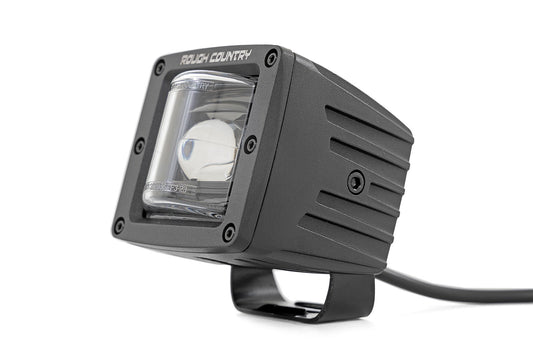 Rough Country 70907A 2 Inch Black Series LED Light Pods | SAE Fog | Yellow
