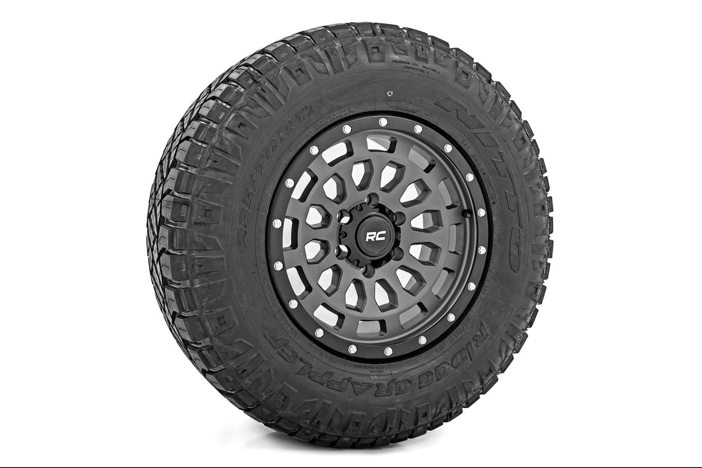 Rough Country 87170912G Rough Country 87 Series Wheel | Simulated Beadlock | Gray/Black | 17x8.5 | 6x5.5 | +0mm