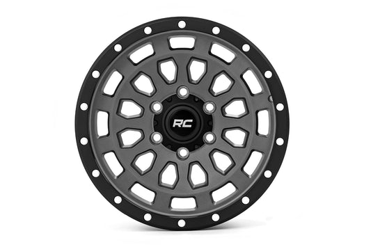 Rough Country 87170912G Rough Country 87 Series Wheel | Simulated Beadlock | Gray/Black | 17x8.5 | 6x5.5 | +0mm