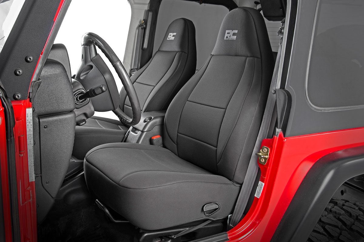 Rough Country 91001 Seat Covers | Front and Rear | Jeep Wrangler TJ (03-06)/Wrangler Unlimited (04-06)