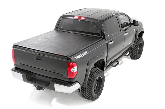 Rough Country 41419650A Soft Tri-Fold Bed Cover | 6'7" Bed | Toyota Tundra 2WD/4WD (2007-2025)
