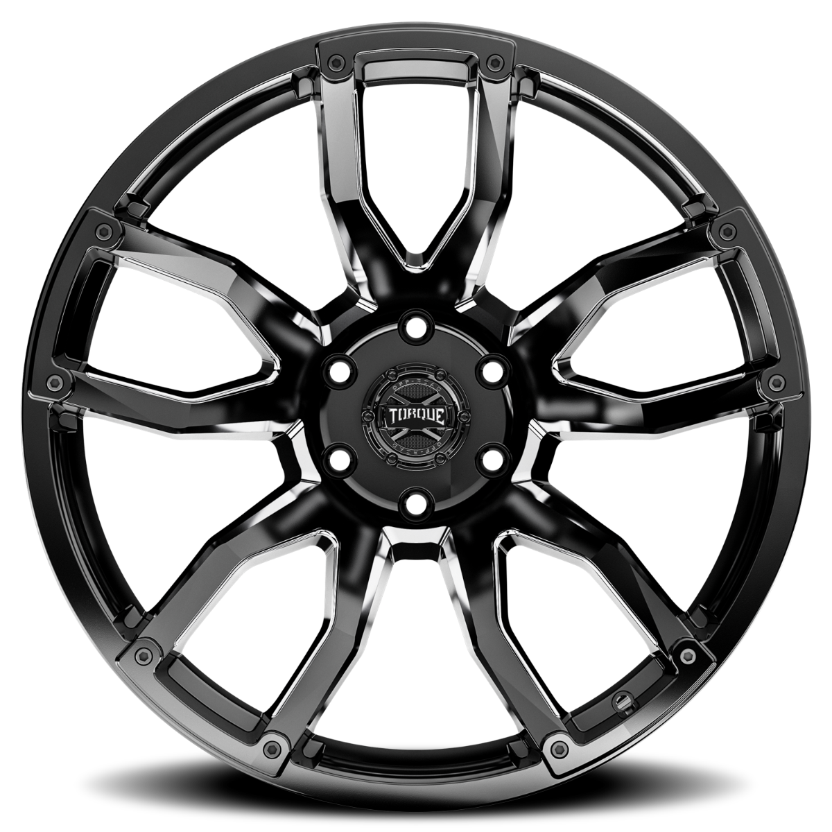 Torque TW403C-20903633-12 Torque Impact | Gloss Black w/Milled Accents | 20x9 | 6x135 | -12mm