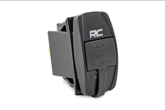 Rough Country 709USB USB Switch Insert | 2x1 with Logo | Blue Back Light