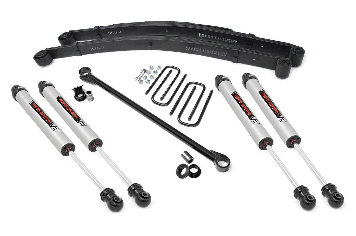 Rough Country 48970 2.5 Inch Leveling Kit | Leaf Spring  | V2 | Ford F-250/F-350 Super Duty (99-04)