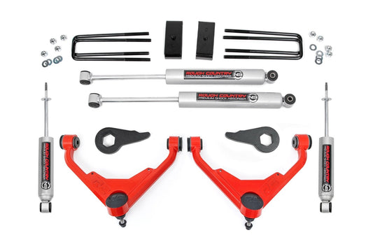 Rough Country 859830RED 3 Inch Lift Kit | FK/FF Code | Chevy/GMC Sierra/Silverado 2500 HD Suburban/Yukon XL 2500 (01-10)