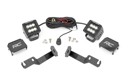 Rough Country 71088 LED Light Kit | Ditch Mount | 2" Black Pair | Flood | Toyota Tacoma (05-15)
