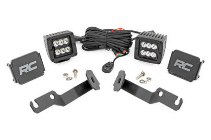 Rough Country 71087 LED Light Kit | Ditch Mount | 2" Black Pair | Spot | Toyota Tacoma (05-15)