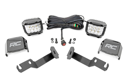 Rough Country 71091 LED Light Kit | Ditch Mount |  3" OSRAM | Wide | Toyota Tacoma 2WD/4WD (05-15)