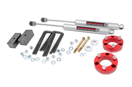 Rough Country 74530RED 3 Inch Lift Kit | Red Spacer | Toyota Tacoma 2WD/4WD (2005-2023)
